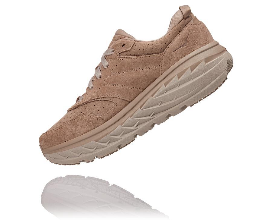 Walking Shoes Mens - Hoka One One Bondi L Suede - Grey - GIHFXEZ-63